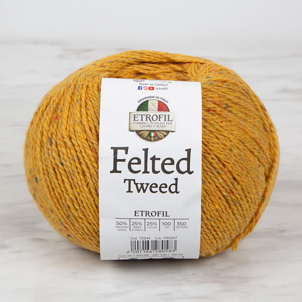 Etrofil Felted Tweed Hardal El Örgü İpi - 72244